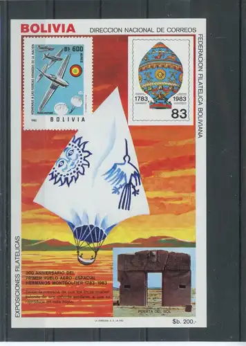 Bolivien Block 133 postfrisch Luftfahrt #HK879