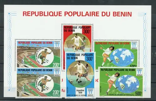 Benin 132-134, Block 4 postfrisch Fußball #HK884