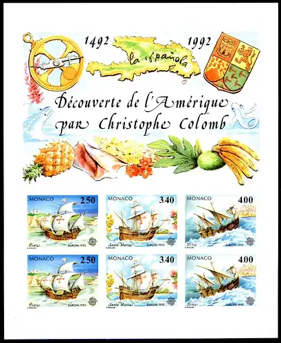 Monaco Block 55 U postfrisch Cept Kleinbogen ungezähnt #IV175