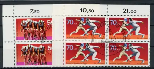 Berlin 4er Bl. Ecken mit 567-568 Sport Ersttagssonderstempel #HK559
