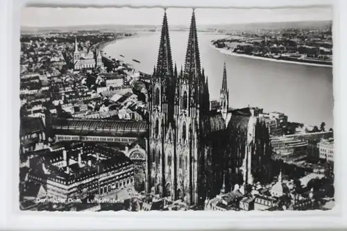 AK Köln am Rhein Dom, Luftaufnahme 1960 #PK423