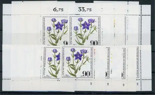 Berlin 629-32 postfrisch alle 4 Ecken, Form Nr. 2, Blumen #HK591