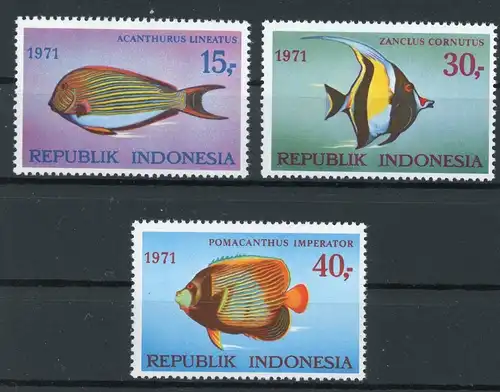 Indonesien 698-700 postfrisch Fische #JM514