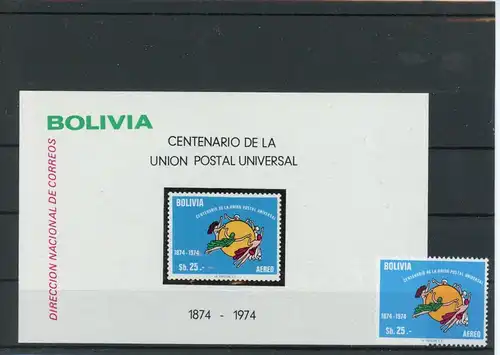 Bolivien 905, Block 65 postfrisch UPU #HK878