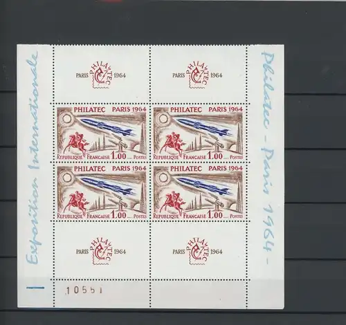 Frankreich 4er Block 1480 postfrisch Briefmarkenausstellung #JD560