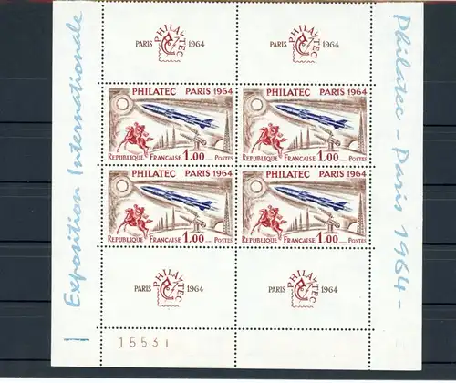 Frankreich 4er Block 1480 postfrisch Briefmarkenausstellung #HK886