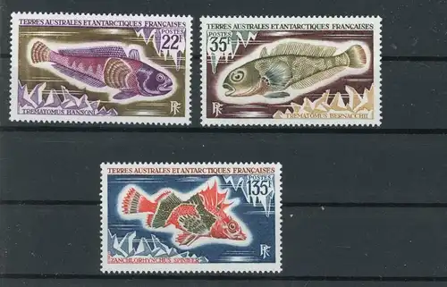 franz. Antarktisgebiete 68-70 postfrisch Fische #JM531