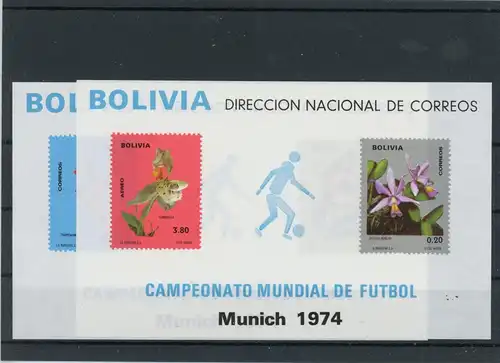 Bolivien Block 38-39 postfrisch Fußball #HK862