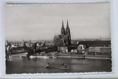 AK Köln am Rhein Dom und Hohenzollernbrücke #PK421