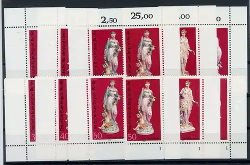 Berlin 478-480 postfrisch alle 4 Ecken, Porzellan #HK541