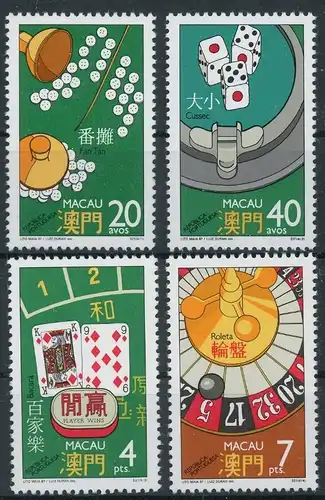 Macau 579-582 postfrisch Glücksspiel #HK901