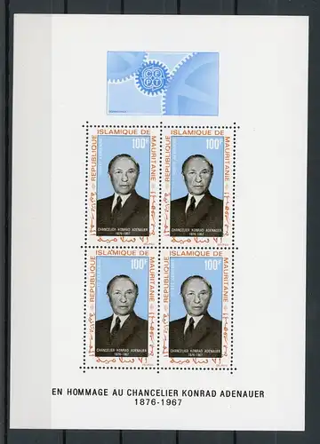 Mauretanien Block 4 postfrisch Konrad Adenauer #JM564