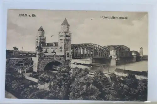 AK Köln am Rhein Hohenzollernbrücke 1914 #PK613