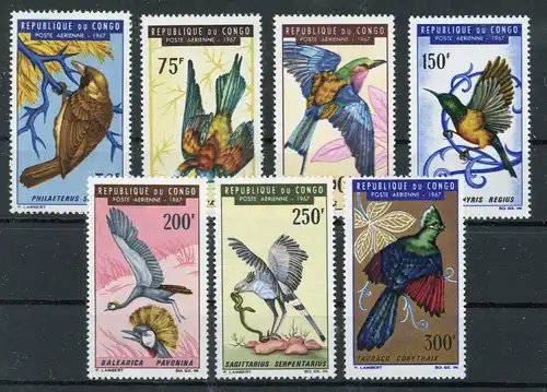 Kongo Brazza. 116-122 postfrisch Vögel #JM520