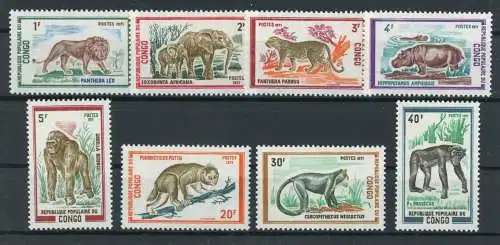 Kongo Brazza. 341-348 postfrisch Wildtiere #JM525