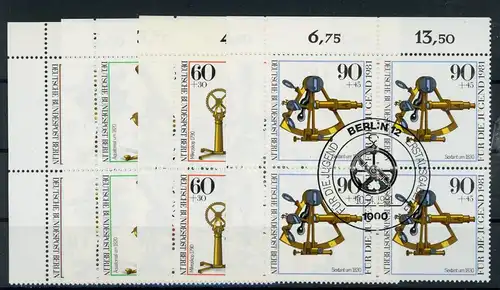 Berlin 4er Bl. Ecken mit 641-44 Jugend Ersttagssonderstempel #HK563