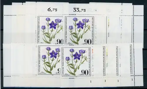 Berlin 629-32 postfrisch alle 4 Ecken, Form Nr. 1, Blumen #HK588