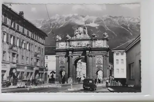 AK Innsbruck Triumphpforte mit Nordkette 1953 #PK484