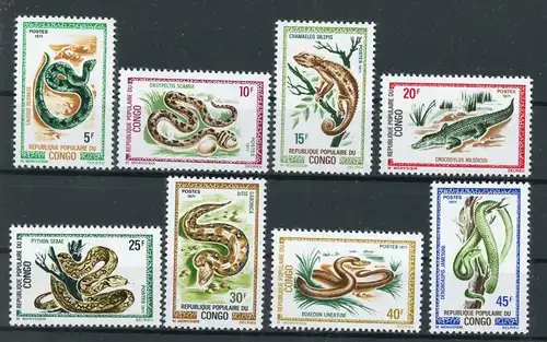 Kongo Brazza. 291-298 postfrisch Reptilien #JM524