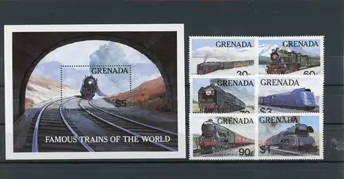 Grenada 1153-1158, Block 105 postfrisch Eisenbahn #IY829