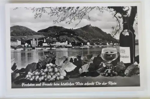 AK Königswinter am Rhein mit Blick auf das Siebengebirge 1952 #PK541