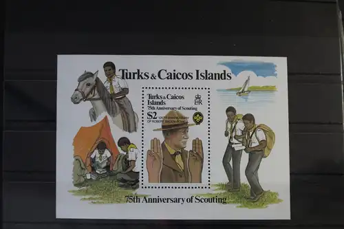 Turks- und Caicosinseln Block 36 mit 583 postfrisch Pfadfinder #WE989