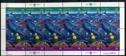 UNO New York ZD-Bogen 627-28 postfrisch Meerestiere #ID375