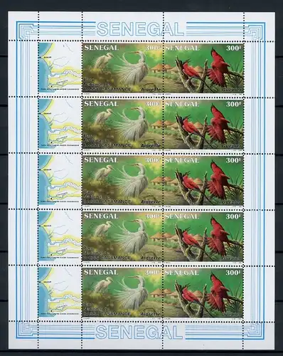 Senegal Kleinbogen 942-943 + Zierfeld postfrisch Naturschutz #GG1524