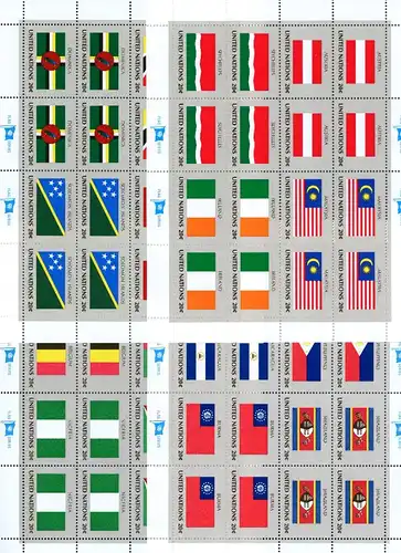 UNO New York Kleinbogen 397-412 postfrisch Flaggen #ID372