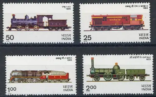 Indien 673-676 postfrisch Eisenbahn #IX231