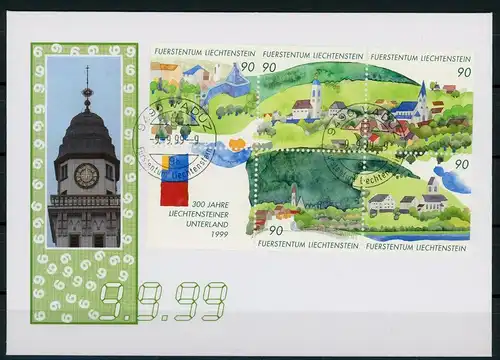 Liechtenstein Block 16 Landschaft Ersttagesbrief/FDC #HK595