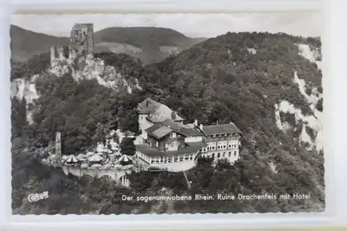 AK Königswinter Ruine Drachenfels mit Hotel 1965 #PK626