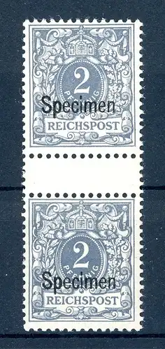 Deutsches Reich senkr. Paar 52 SP postfrisch Aufdruck Specimen #HF028