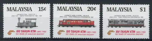 Malaysia 304-306 postfrisch Eisenbahn #IX256