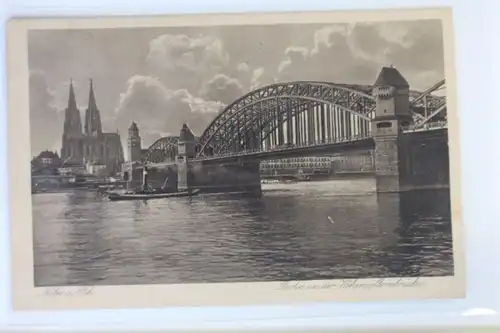 AK Köln am Rhein Partie an der Hohenzollernbrücke 1918 #PK614