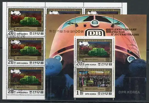 Nordkorea Klb. 2068-2069, Zd-Bogen 2068 gestempelt Eisenbahn #IX254