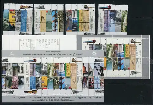 Israel M-Heft, Kleinbogen 1226-1229 postfrisch Eisenbahn #IX248