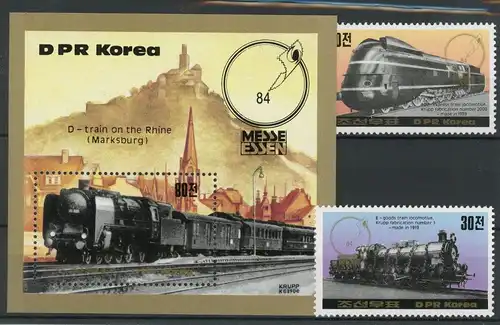 Nordkorea 2465-2466, Block 177 postfrisch Eisenbahn #IX252