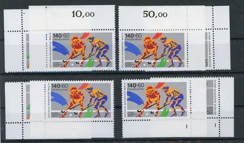 Berlin 836-37 postfrisch alle 4 Ecken, Form Nr. 1, Sport #HK607