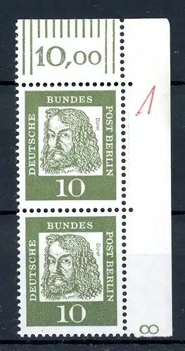 Berlin senkr. Paar 202 postfrisch mit DZ 8 #JM060