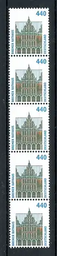 Bund Rollenmarken 5er Streifen 1937 postfrisch mit Nr. 215 #JM107