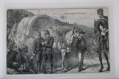 AK Deutschland Künstlerkarte - Verwundeter Transport 1914 #PK676