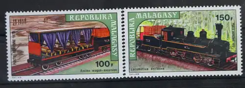 Madagaskar 689-690 postfrisch Eisenbahn Lokomotive #WF170