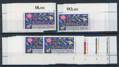 Berlin 744-47 postfrisch alle 4 Ecken, Form Nr. 1, Blumen #HK603
