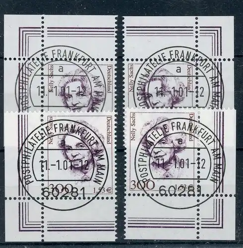 Bund 2159 gestempelt Frankfurt, alle 4 Ecken #GK414