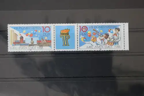 DDR 3181-3182 postfrisch Dreierstreifen #WF659
