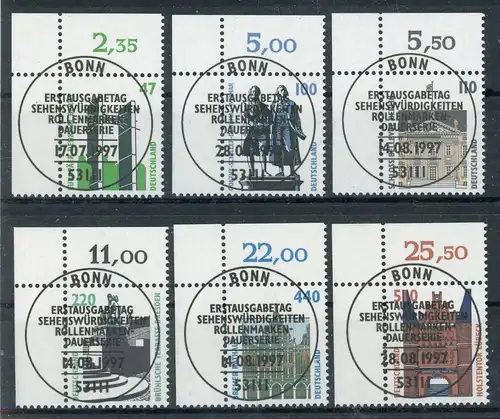 Bund 1932, 1934-1938 gestempelt Bonn, Ecken 1 #GK443