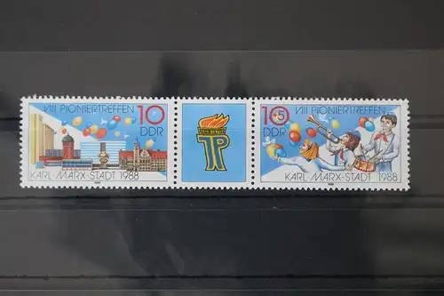 DDR 3181-3182 postfrisch Dreierstreifen #WF657