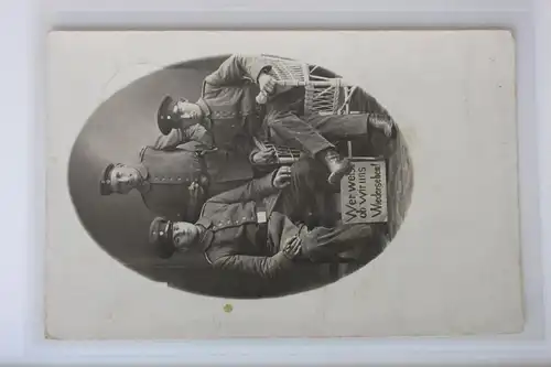AK Deutschland Porträtkarte von drei Soldaten Feldpost 1917 #PK727