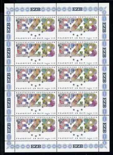 Bund Kleinbogen 2000 postfrisch Cept Mitläufer #HK670